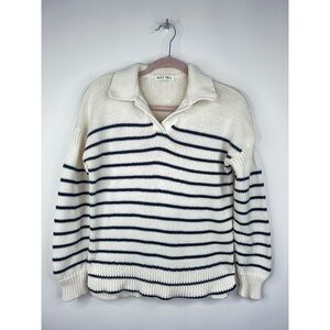 Alex Mill Jacques Stripe Pullover Sweater Cream Black Knit Coastal Classic XS